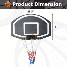 Wall-mounted Basketball Stand, Impact-resistant Backboard, Foldable And Durable (Color: Black)